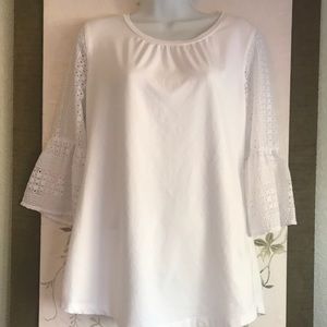 EYELET sleeve Tee XS